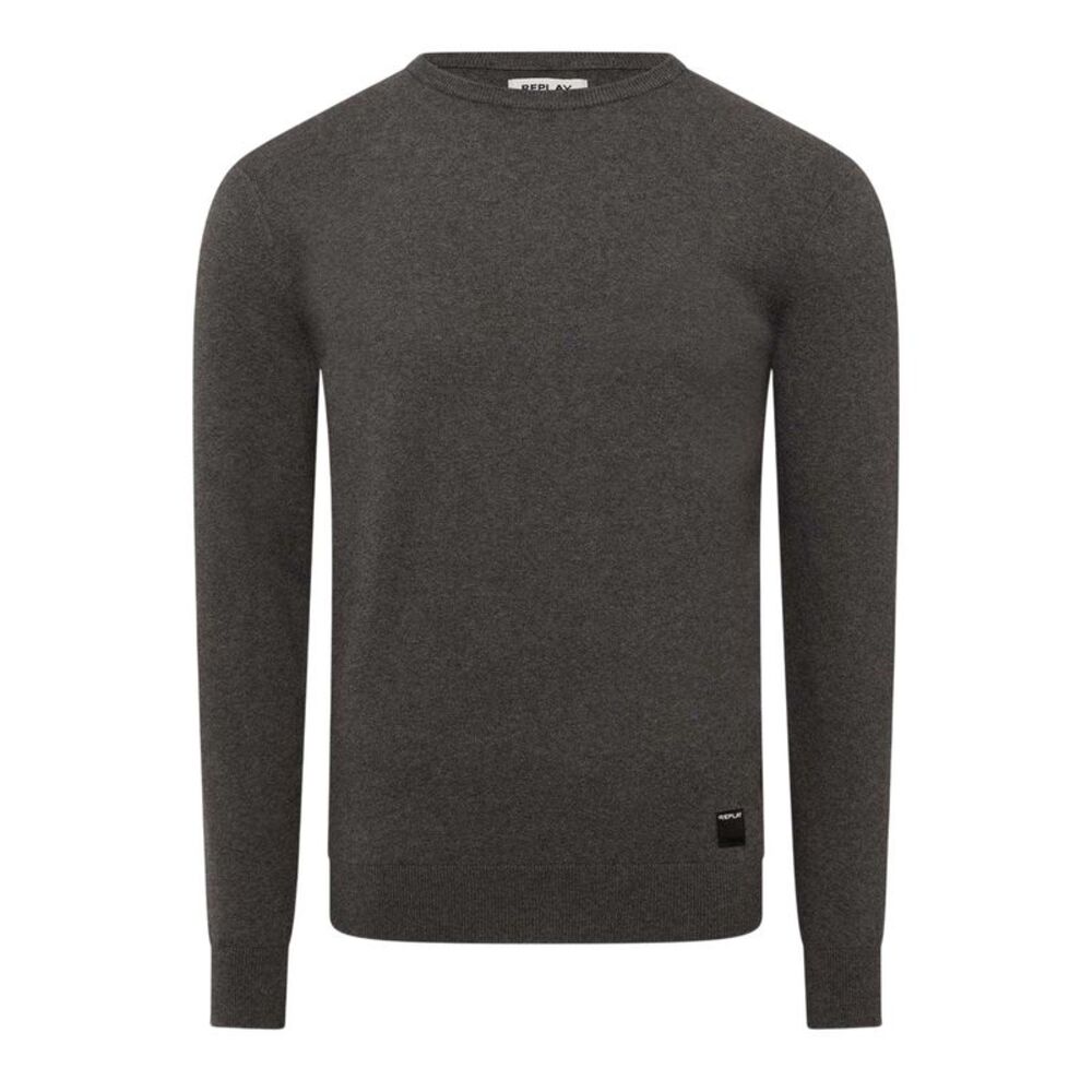 Replay Mens Cotton Blend Crew Neck Sweater / Gray
